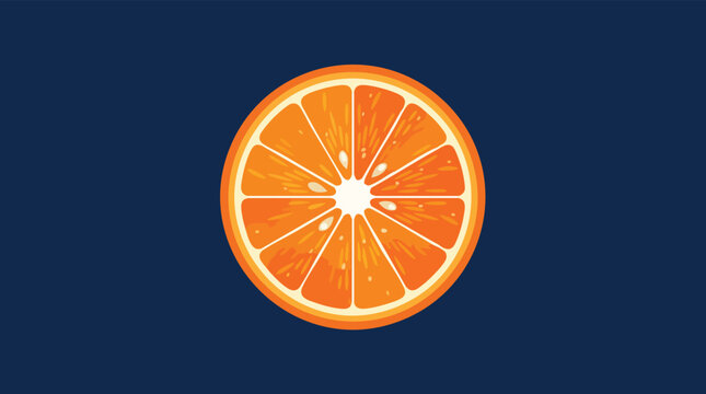 Flat vector illustration of a fresh orange slice cross-section