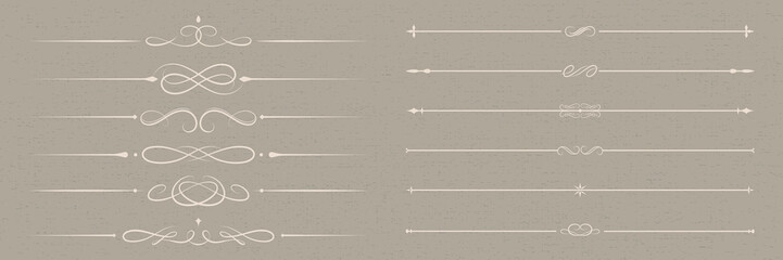 Elegant vintage decorative line elements vector set © Rawpixel.com