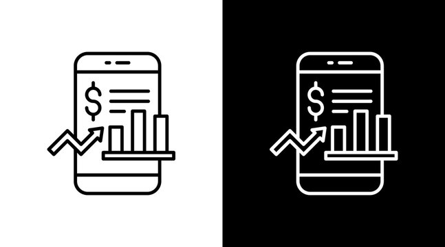 Data Dashboard Outline White Icon Set Design