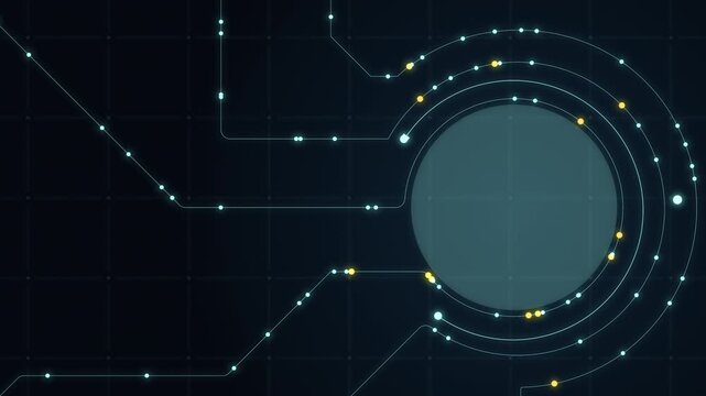 Innovative Abstract Blue Future Technology Network Circle