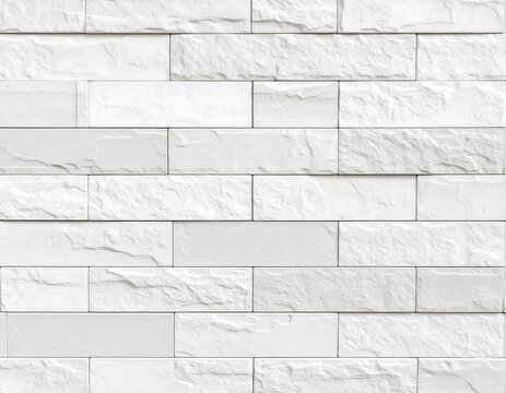 Close-up of a textured white brick wall, composed of rectangular blocks with varying shades and a subtle, rough surface