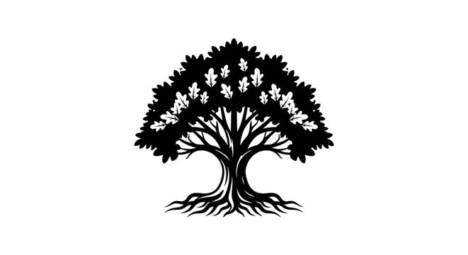 Tree Silhouette with Exposed Roots.