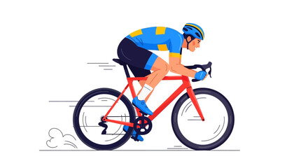 Fototapeta premium Professional cyclist riding a bicycle fast.