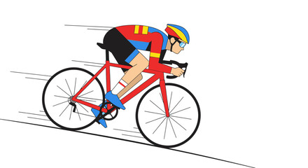 Fototapeta premium Professional cyclist riding a bicycle fast.