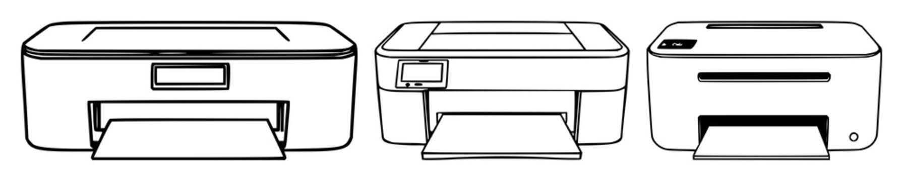 Digital printer set with sleek chrome design and touch screen interface featuring printing, office, technology with workflow and automation