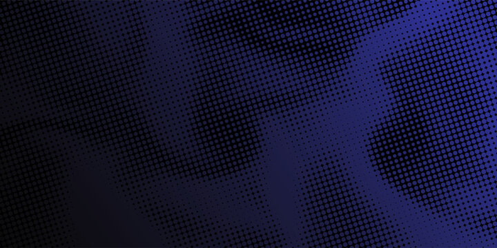 Abstract Dark Blue Halftone Dot Pattern Gradient Background. Vector Illustration