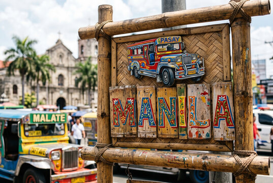 Colorful Pasay Jeepney Sign Manila Philippines