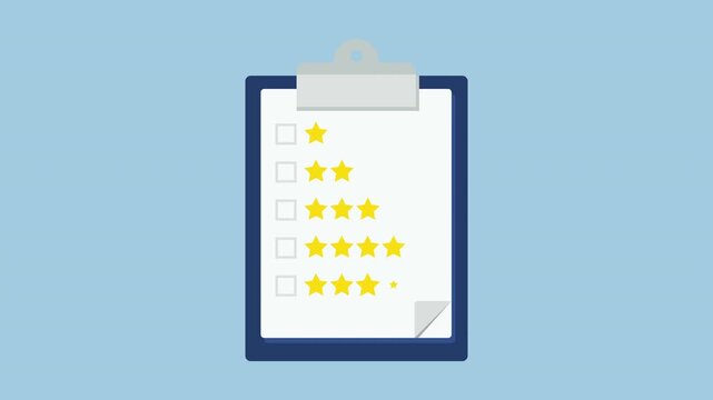 Clipboard with a sheet of rating paper on which the checkbox 2d Animation with Alpha Matte