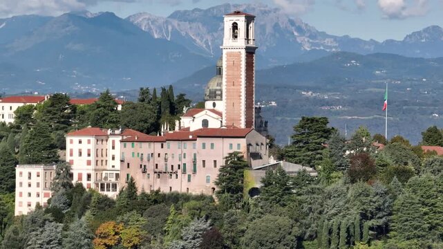 Spinning Sanctuary of the Madonna di Monte Berico overlooking vicenza italy
