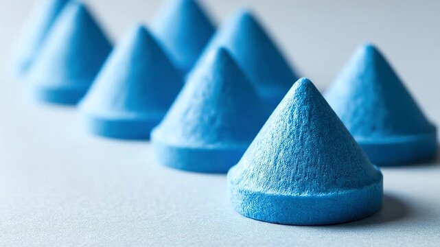 Seamless loop conical form transformation animation, behavioral segmentation and pattern classification concept.