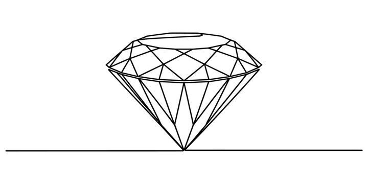 Geometric diamond wireframe structure in minimalist 3D design on plain background