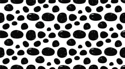 Fototapeta premium Black and White Irregular Spot Pattern Background for Design and Textiles.