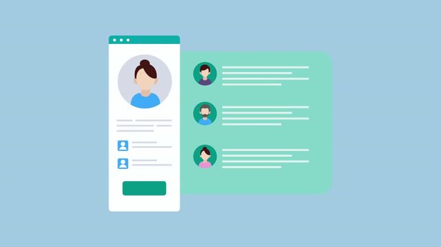 Employee user profile details, Employee selection, Candidate selection concept 2d Animation with Alpha Matte