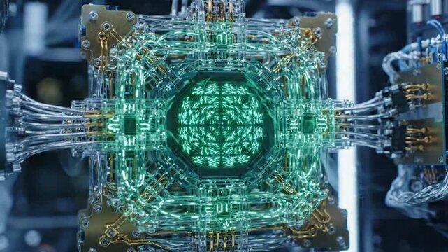 Advanced AI Brain Chip, Futuristic Neural Network Processor, Technology Innovation