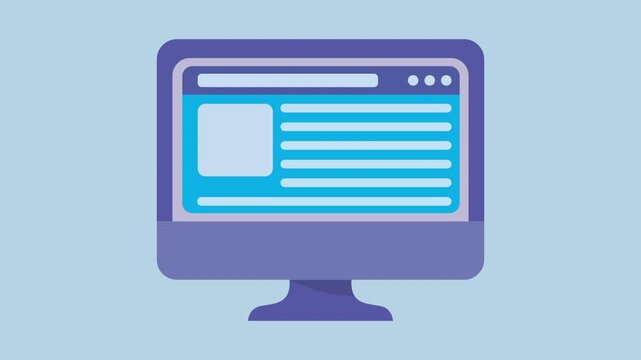 Desktop computer with webpage 2d Animation with Alpha Matte
