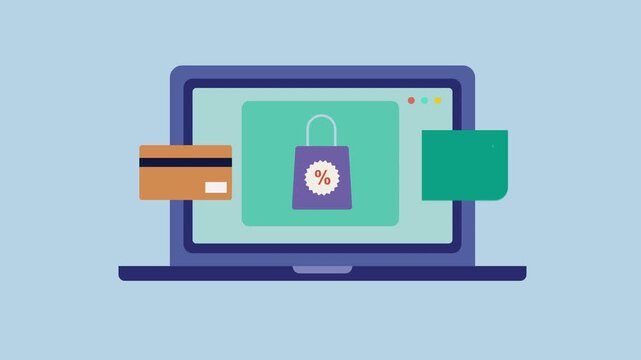 Discount code at checkout, Secure checkout process, Applying discount coupons on ecommerce 2d Animation with Alpha Matte