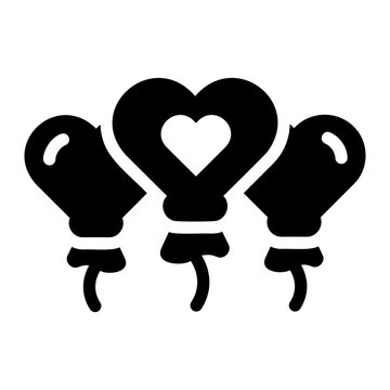 Heart ballons Solid icon