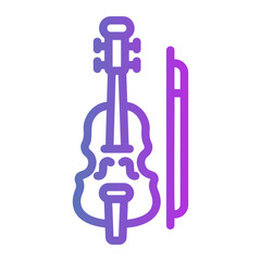 Romantic violin Line Gradient Icon © ilham