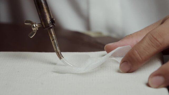 Artisan thermoforming fabric petal for couture floral embellishment and bridal fashion design