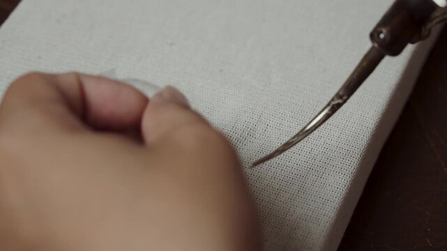 Thermoforming fabric flower petal with heated tool for couture bridal embellishment