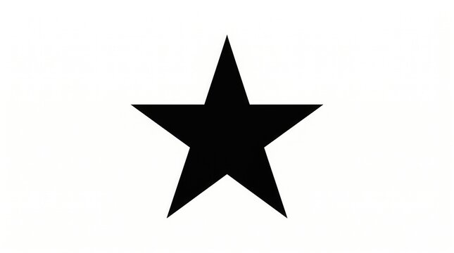 A simple black five-pointed star symbol centered on a white background, representing a basic geometric shape and a common graphic element
