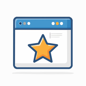 Web browser window with a star icon
