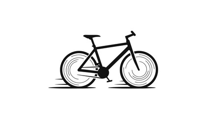 Fototapeta premium A minimalist black and white illustration of a bicycle in motion, with speed lines indicating movement.
