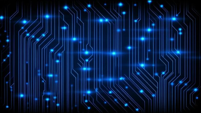 Electric blue neon circuitry background