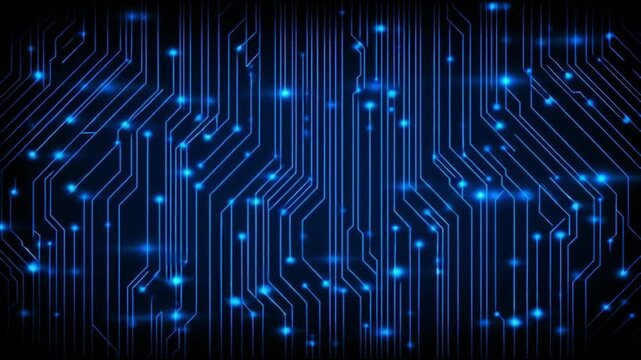 Electric blue neon circuitry background