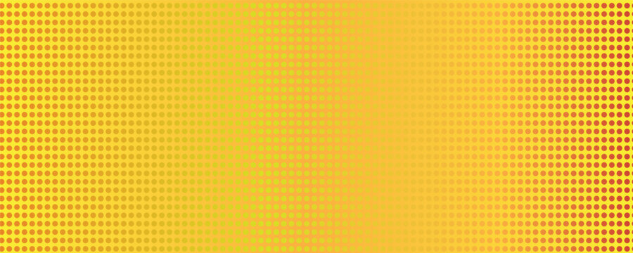 Abstract yellow and orange pop art halftone dots background