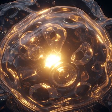 Glowing orb with swirling golden light.