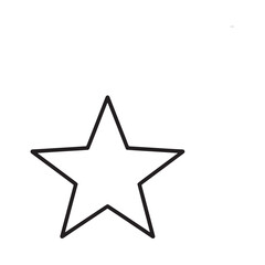 Obraz premium Five pointed star silhouette on a white background