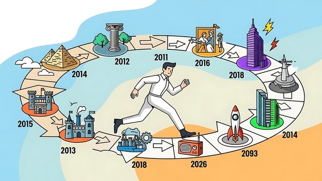 Timeline of global technological advancements from 2009 to 2014.