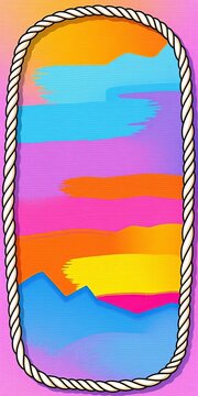 Simple, hand-drawn rope border with subtle texture, design element, textured