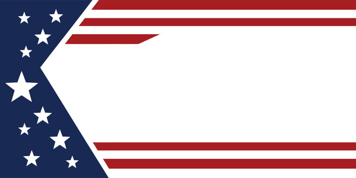 Abstract american flag inspired vector graphic design featuring white stars and bold red stripes background frame