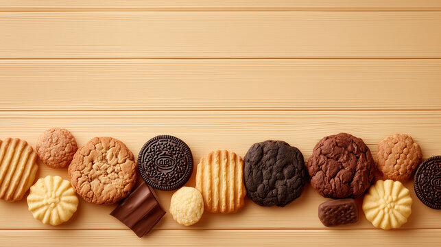 Celebrating National Biscuit Day with assorted cookies on wooden table