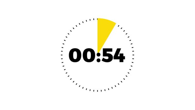 A beautiful digital loading bar with 01 minute countdown icon animation.One minute countdown with doth circle 4k animation.