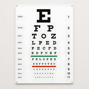 Snellen Eye Chart for Vision Testing Isolated on White Background