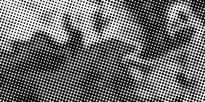 Abstract Black and White Halftone Dot Texture Background Pattern. Vector Illustration