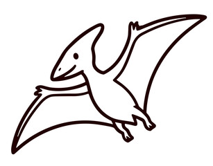 Dino Cartoon Illustration of Flying Pterodactyl © gengki