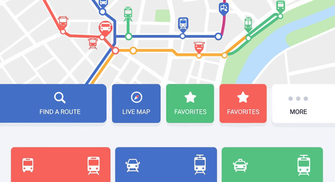 Public Transportation App Interface Screen.