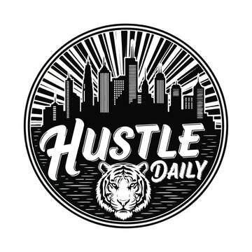 Tiger face with city logo design.