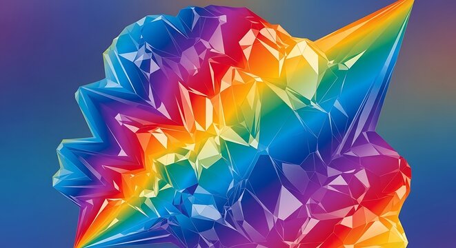 Vibrant Rainbow Crystal Abstract Background.