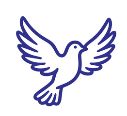 Fototapeta premium Dove Illustration of Peace and Freedom Line Art Icon