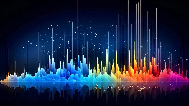 Digital color music equalize glowing light abstract background