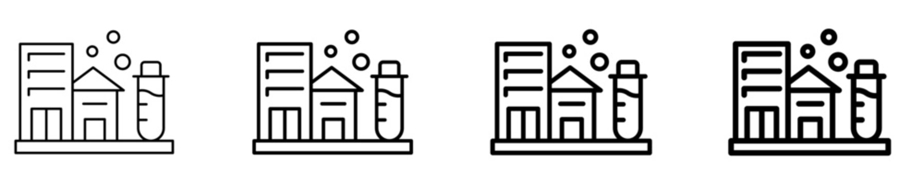 Lab Building Icon Set Different Style Collection