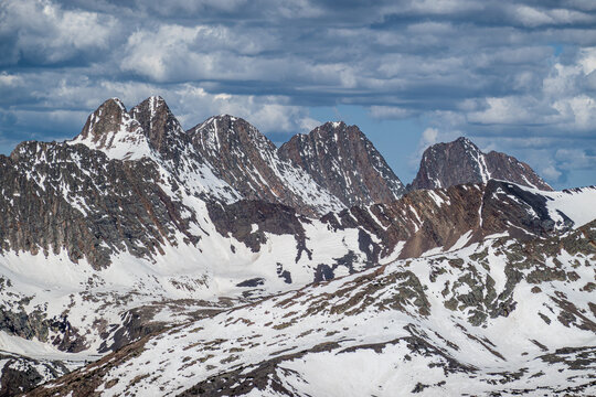 Snowy Colorado Rocky Mountains.  Rugged Weminuche Wilderness.  