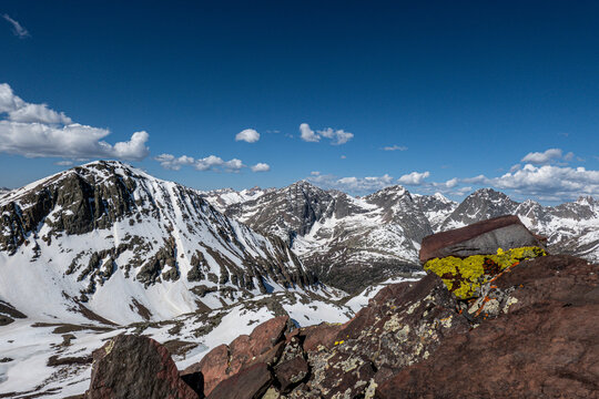 Snowy Colorado Rocky Mountains.  Rugged Weminuche Wilderness.  