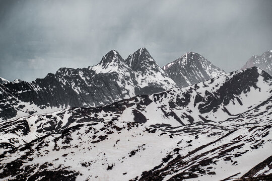 Snowy Colorado Rocky Mountains.  Rugged Weminuche Wilderness.  