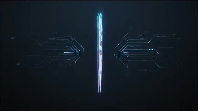 Cybersecurity shield featuring american flag design glows with digital motion animation elements representing secure network infrastructure and data protection technology